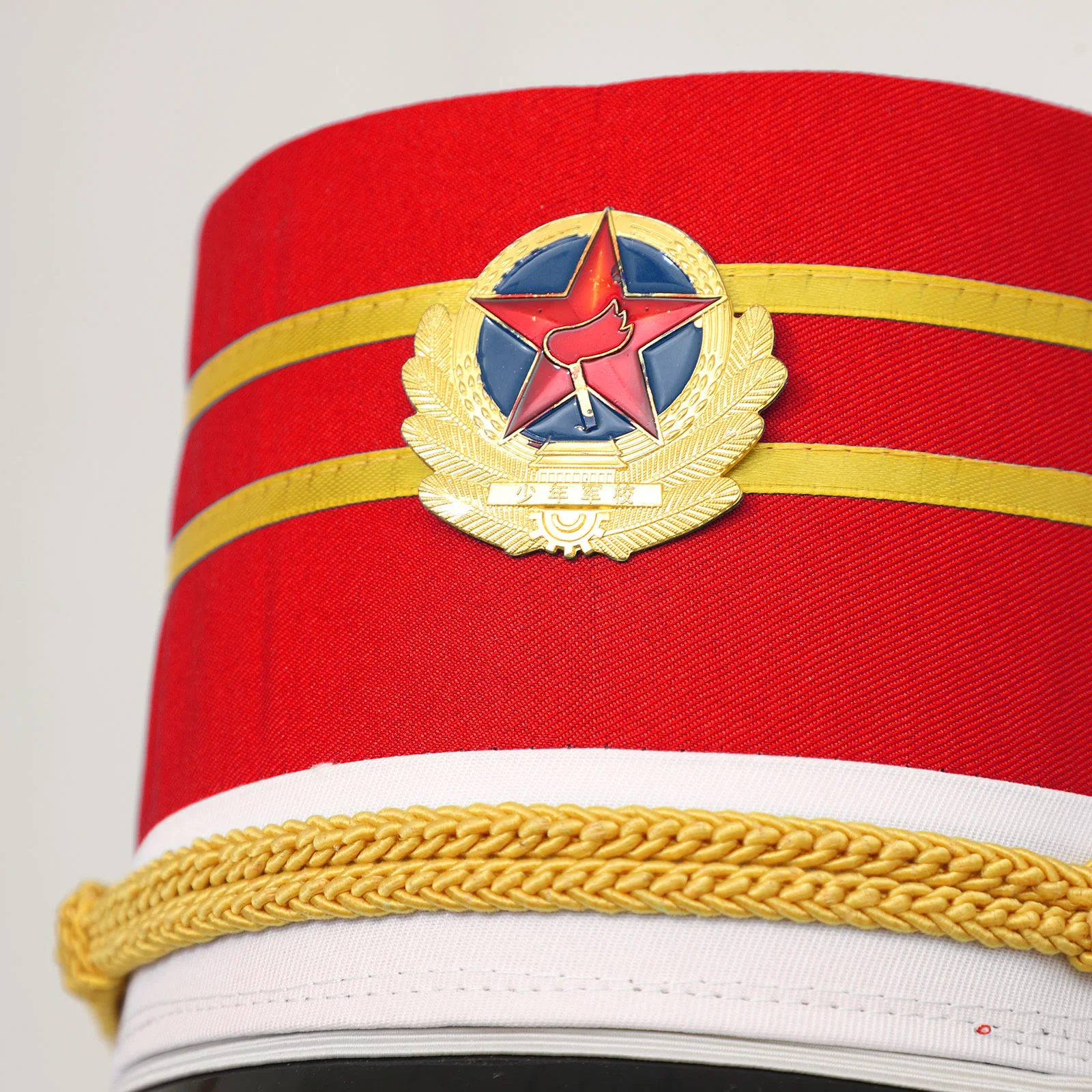 Children Drum Band Major Hat Stage Performance Soldier Confetti Cap Hat Marching Band Drummer Cosplay Predator Costume Cap women cosplay hat