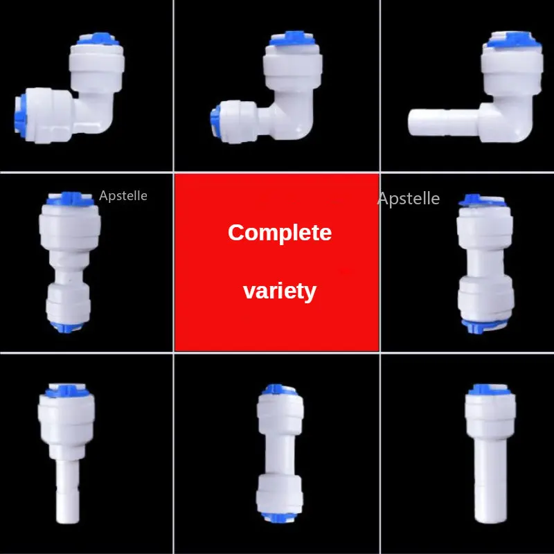 

RO Water Connector Fittings Joint Reverse Osmosis Aquarium System 1/4" Male 1/4" Tube OD Hose Type T Qucik Connection