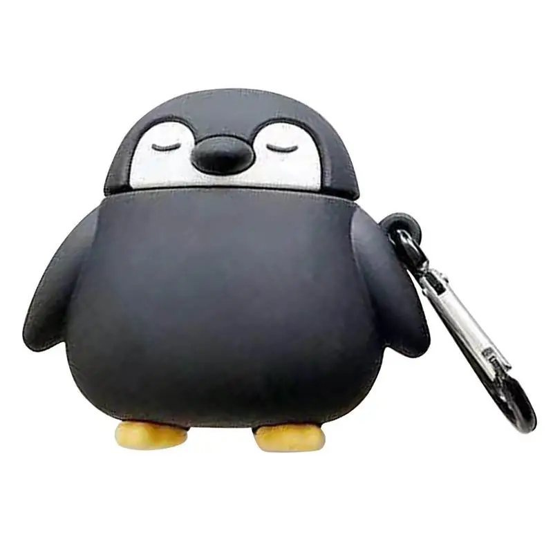 

Penguin Shape Headset Case Silicone Earphone Protective Cases Charging Box With Hook For Airpods 1/2/3 Earphone Case For Airpods