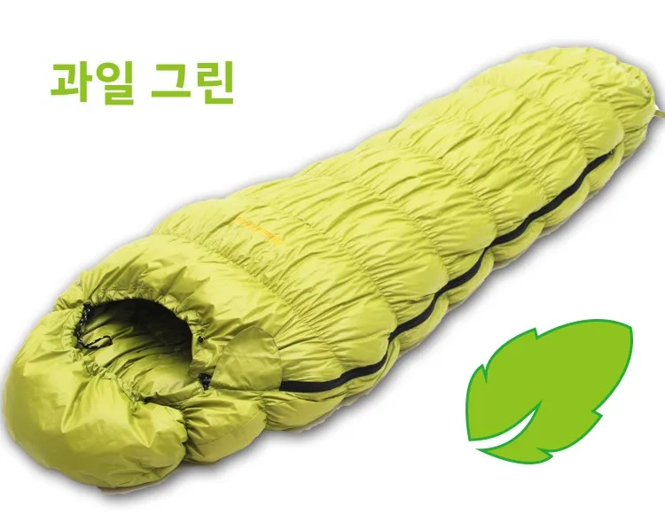 초경량 두꺼운 화이트 구스다운 침낭 (야외용 봄/가을/겨울 아동용 귀여운 애벌레 시리즈)