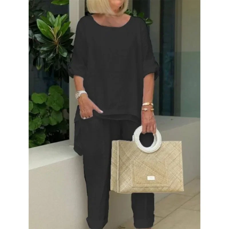 Plus Size 2022 New Women's Loose-fit Casual Suit S...