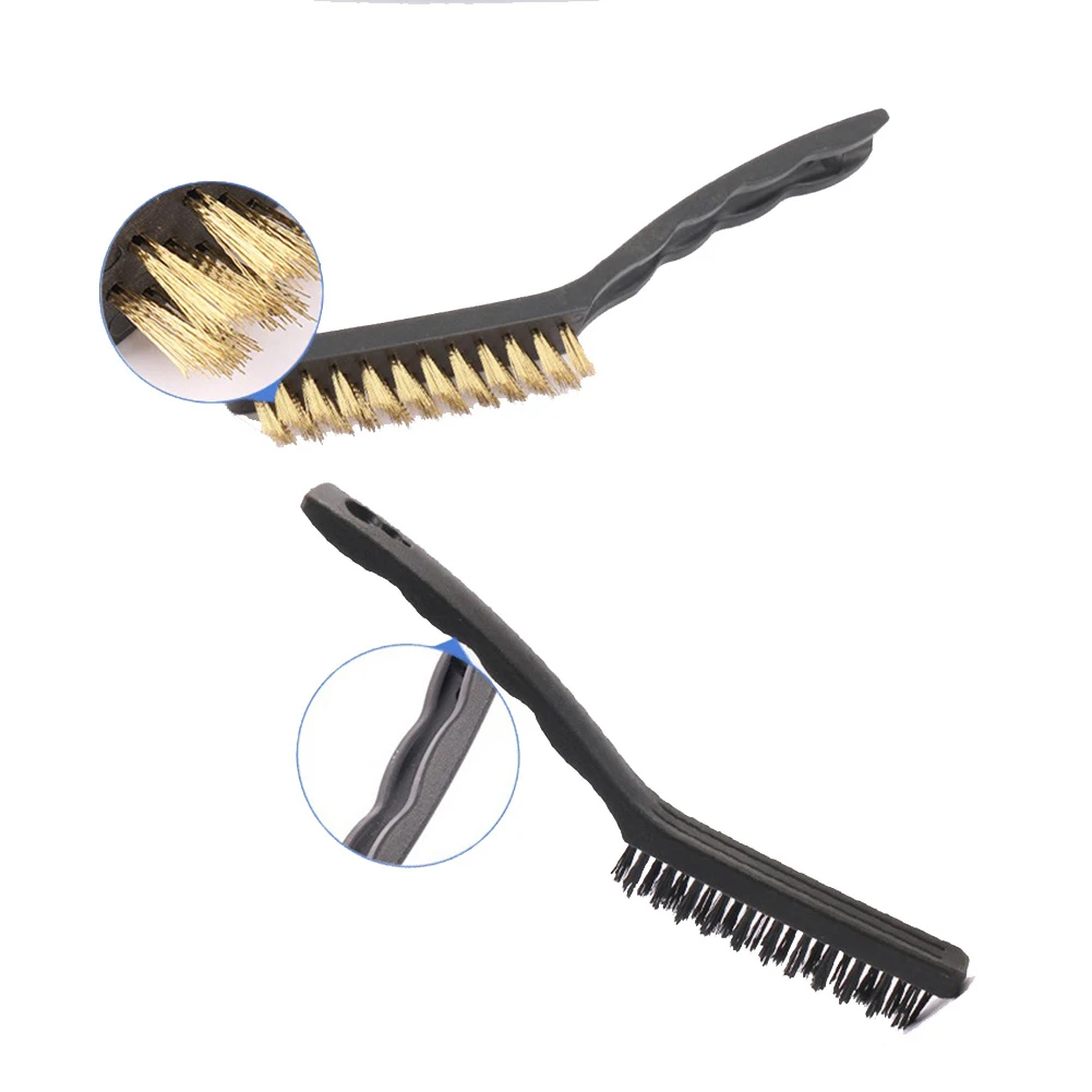 2PCS 9 Inches Wire Brush Brass Steel Brushes Rust Remover Cleaning Polishing Grinder Industrial Rust Removal Brush Hand Tools
