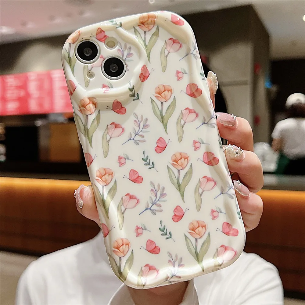 Gradient Butterfly Soft Case with Wavy Edges