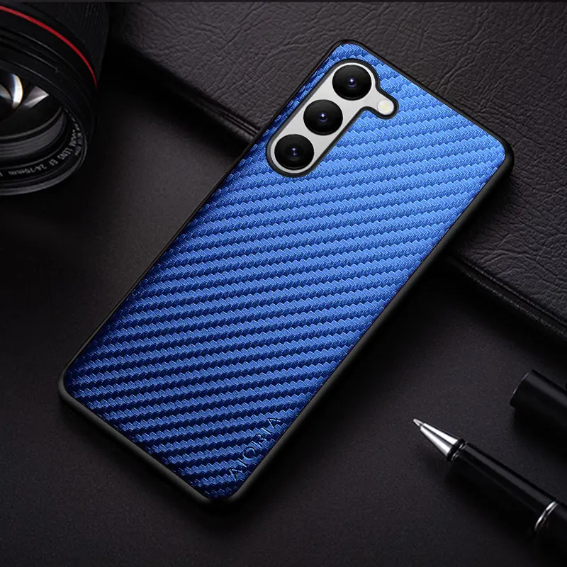 Carbon Fibre Shockproof Slim Non-Slip Full Body Protective Phone Case