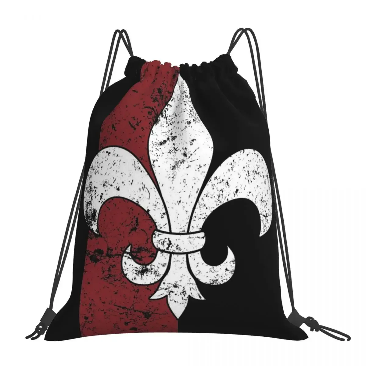 

Fleur De Lis Backpacks Fashion Portable Drawstring Bags Drawstring Bundle Pocket Sports Bag BookBag For Travel Students