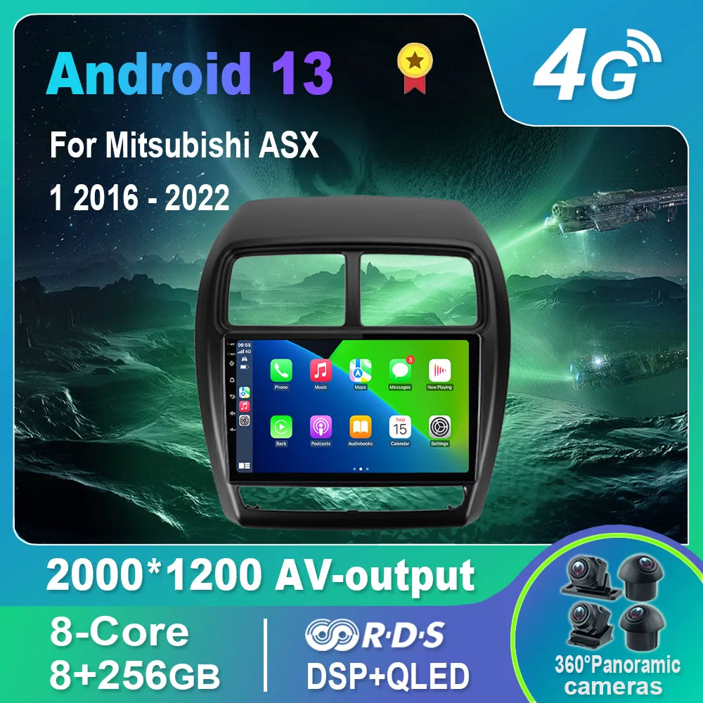 

Android 13.0 Car Radio/Multimedia Video Player For Mitsubishi ASX 1 2016-2022 GPS QLED Carplay DSP 4G WiFi Bluetooth
