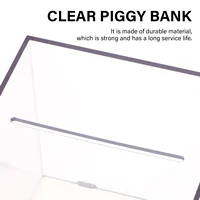Transparent Money Box Acrylic Coin Bank Compact Saving Pot Home Accessories Desktop Piggy Bank Children Saving Container 2