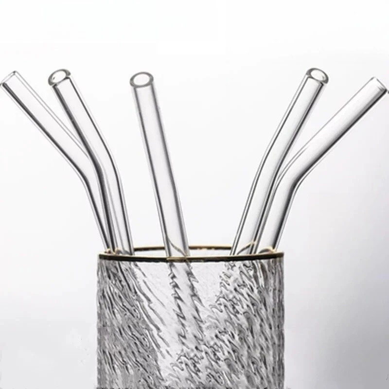 Eco-Friendly Glass Straws with Cleaning Brush - Reusable Drinkware Accessory for Smoothies and Cocktails