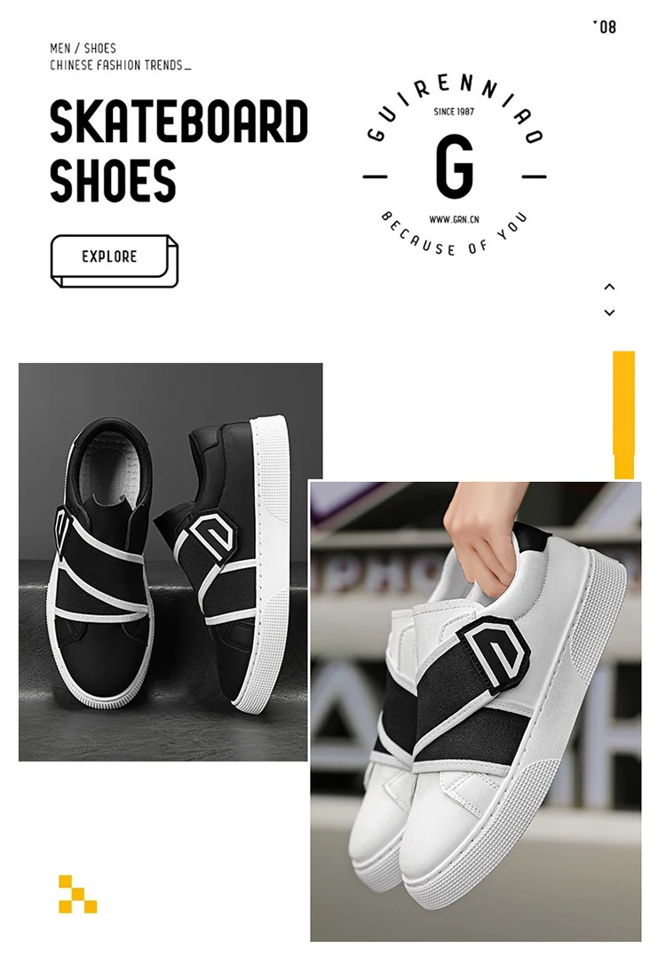 Description Picture 6 of itemNew Men Business Casual Shoes Fashion Anti Slip Outdoor Sneakers Comfortable Wear-resistant Walking Shoes Leather Walking Shoes