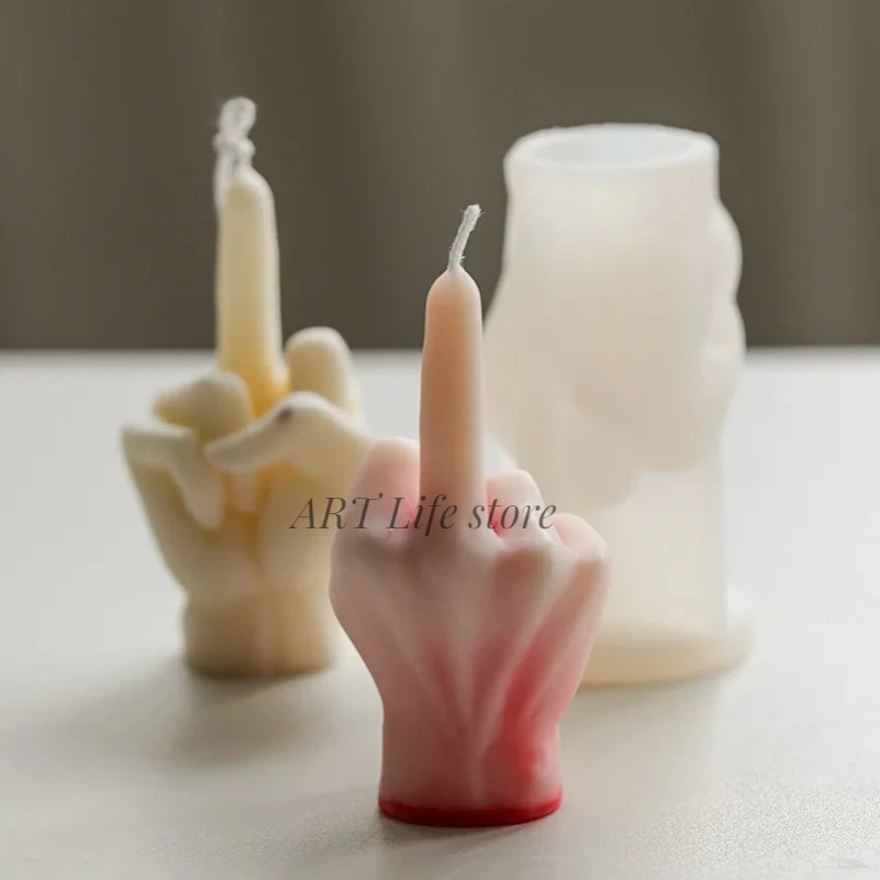 Stampo In Silicone A Forma Di Mano Con Corna - Per Candele, Resina, Sapone, DIY - Foto 3