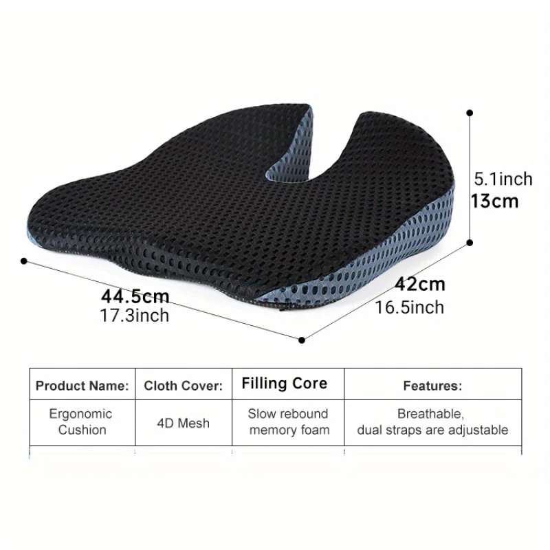 Comfort Car Booster Seat Cushion,Memory Foam Cushion,with Non-Slip Base, Black, Improves Posture & Vision
