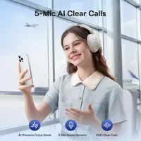 Baseus Bass EH10 NC Wireless Headphones Bluetooth 6.0 Noise Canceling 45dB Over Ear HeadsetSpatial Audio Earphone 80H Time - Image 2