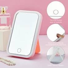 

Travel Vanity Mirror Three-stage Adjustment Vanity Mirror Desktop Fill Light Mirror Portable Rechargeable LED Vanity Mirror