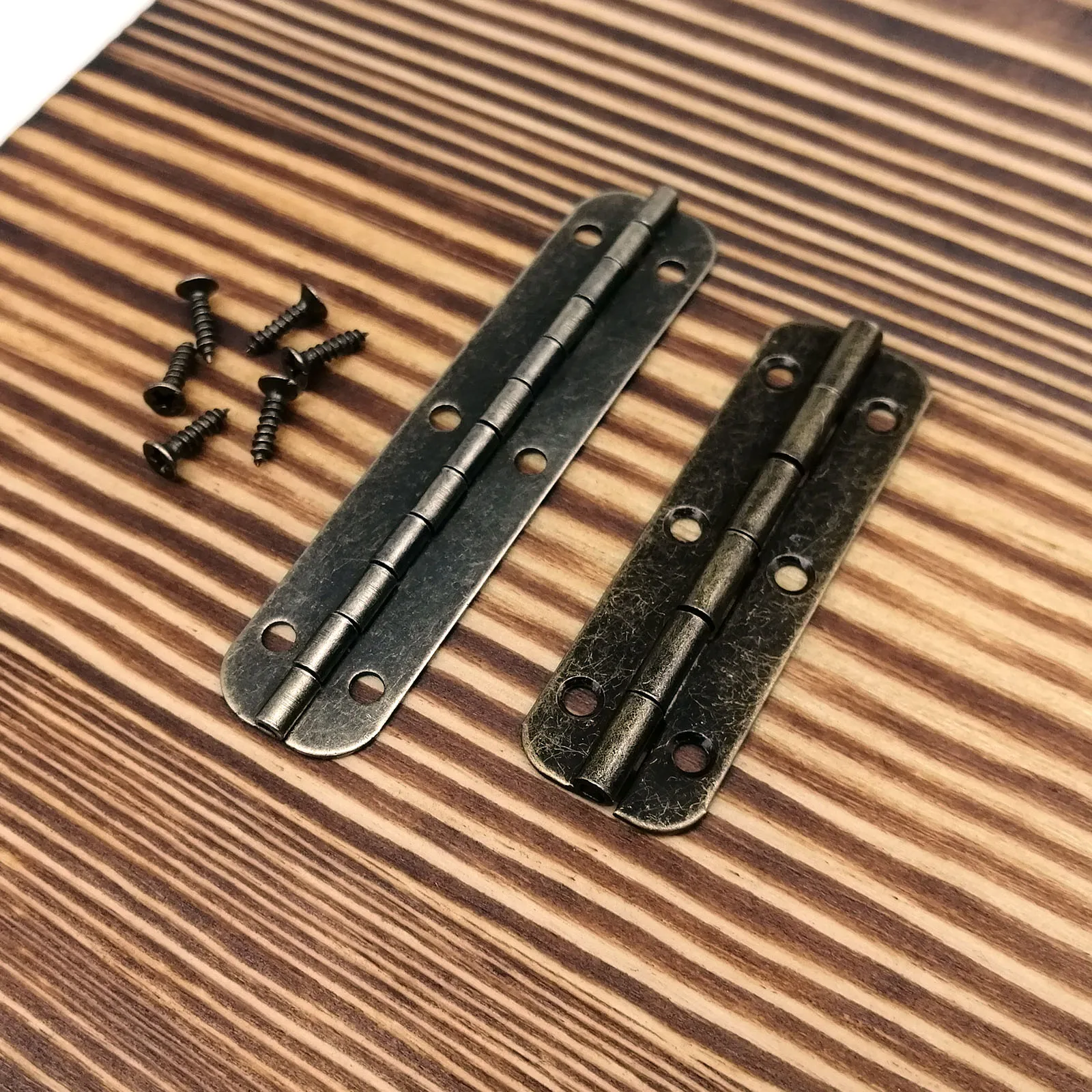 12pcs 길어진 15x50/65mm 골동품 황동 보석 가슴 선물 나무 음악 상자 와인 케이스 인형 집 캐비닛 도어 경첩 나사