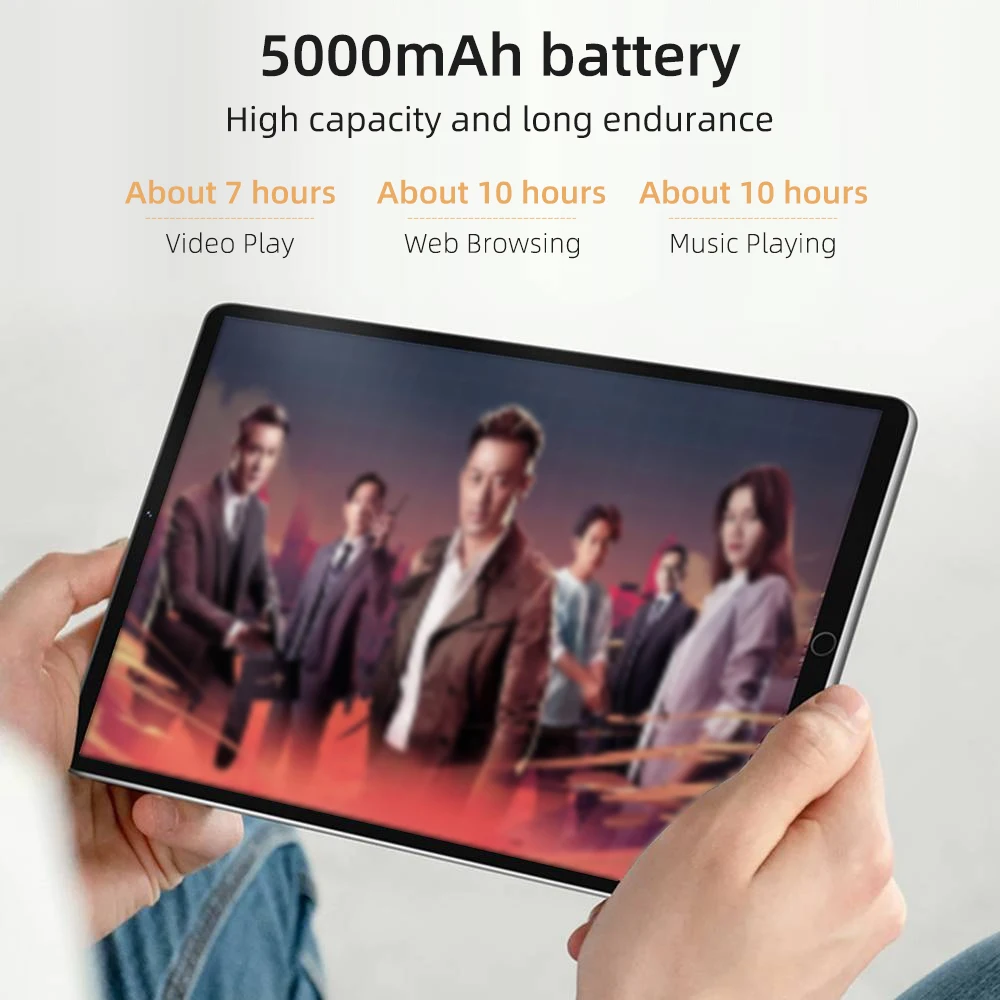 10.1-inch Business Tablet Android 7.0 WiFi BT K6735 Processor 1280 x 800 Resolution Dual Camera 5000mAh Battery 1GB+16GB Memory 2