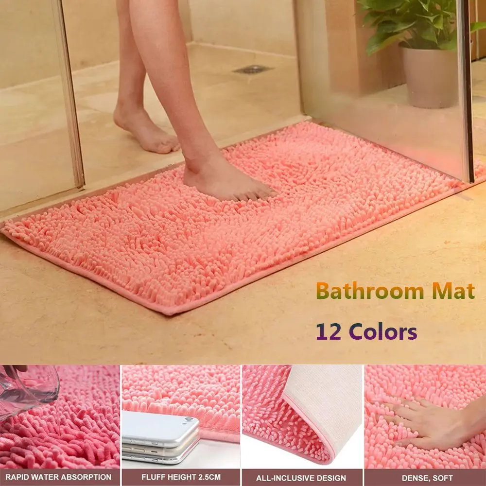 40*60cm Bath Mat Anti Slip Super Absorbent Bathroom Carpet Toilet Kitchen Floor Feet Pad Living Room Doormat