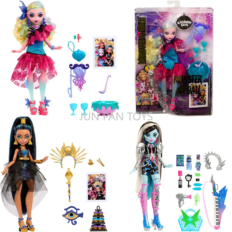 Original Monster High Cleo De Nile Monster Ball Party Lagoona Blue Amped Up Franky Stein Rockstar Fashion Doll Giocattoli Da Collezione