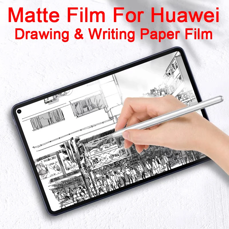 Sensação de Papel Desenho Filme de Escrita para Huawei Matepad 10.4 11 12.6 Polegadas 2023 Pro 10.8 Papel 10.3 t5 m5 Lite 10.1 m6 Protetor de Tela Fosco Anti-reflexo Anti-mancha Impermeável Anti-impressão Digital