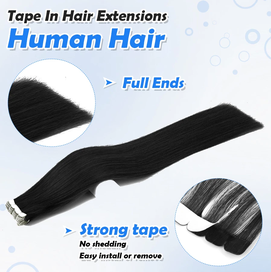 K.S WIGS Women's Hair Extensions (Straight) Natural Human Hair Seamless Extensions 5/10 Pieces