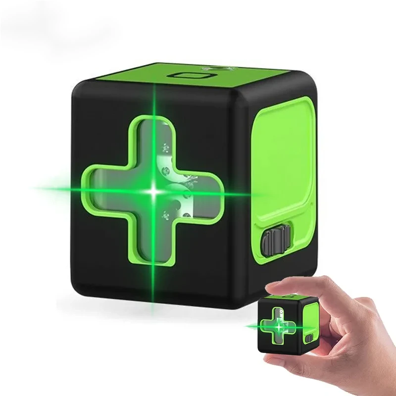 

2 Lines Mini Portable Horizontal & Vertical Cross Line Laser Level Auto Self-Leveling Green Beam Tools