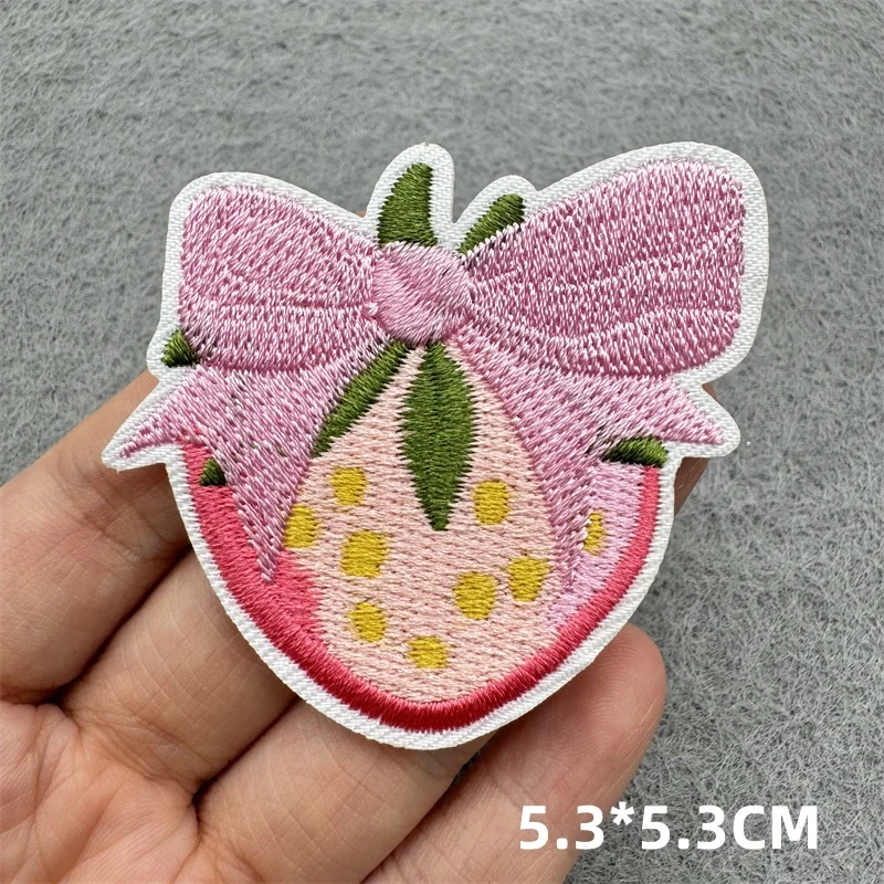 Neue rosa Schleife Stickerei Aufkleber dekorative Bügel Aufkleber Nähen DIY Cartoon Logo Kleidung Schuhe Hut Tasche Patch – Detail 9