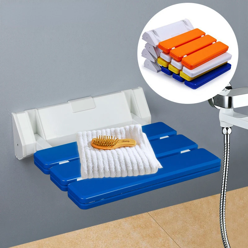 

Wall Mounted Shower Seats Bathroom Blue Shower Folding Chair Bath Chair Elderly Shower Spa Toilet Bench Stool