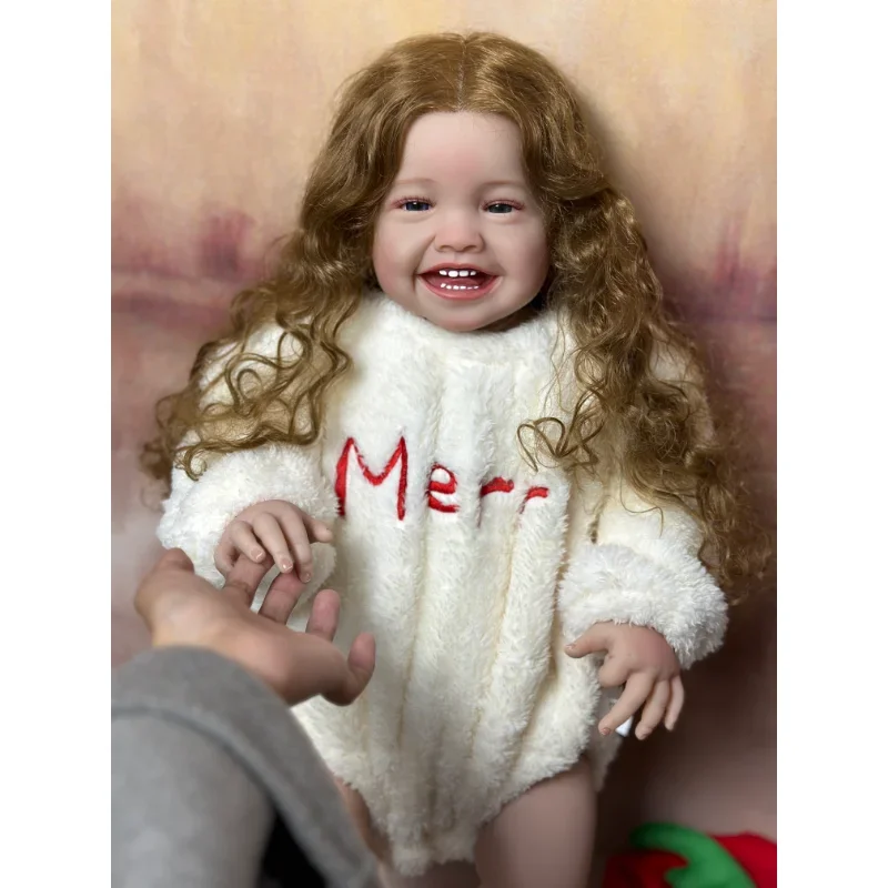 60CM Reborn Baby Doll 24inch Soft Vinyl Silicone Dolls Cloth Body Smiling Toddler Girl Toys for Girl Muñecas Reborn Dolls