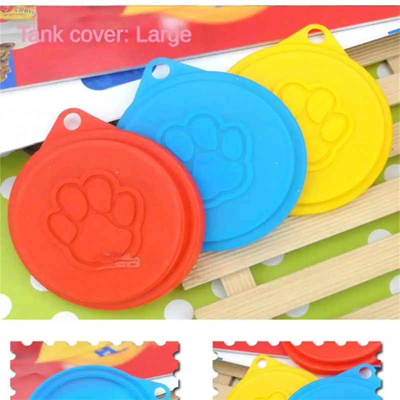 Three-layer Can Lid Lovely Animal Paw Print Design Bite Resistant Portable 13g Pet Supply Sealed Fresh-keeping Cover Reusable