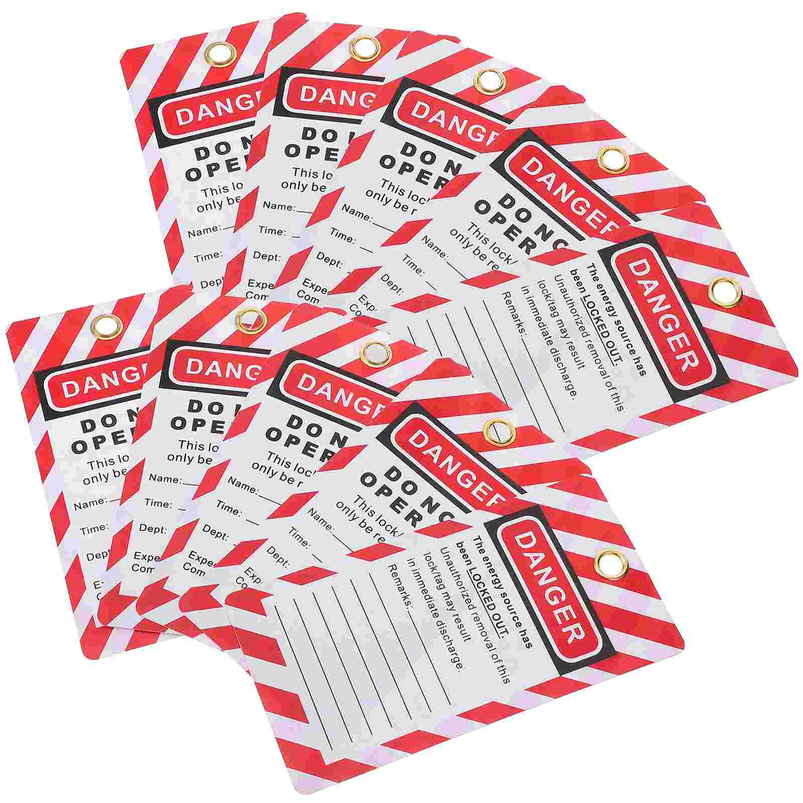 10 Pcs Tag Plastic Tie Mark Label Equipment Status Tags Lcokout Laminated Pvc Safety Work Tagout Card