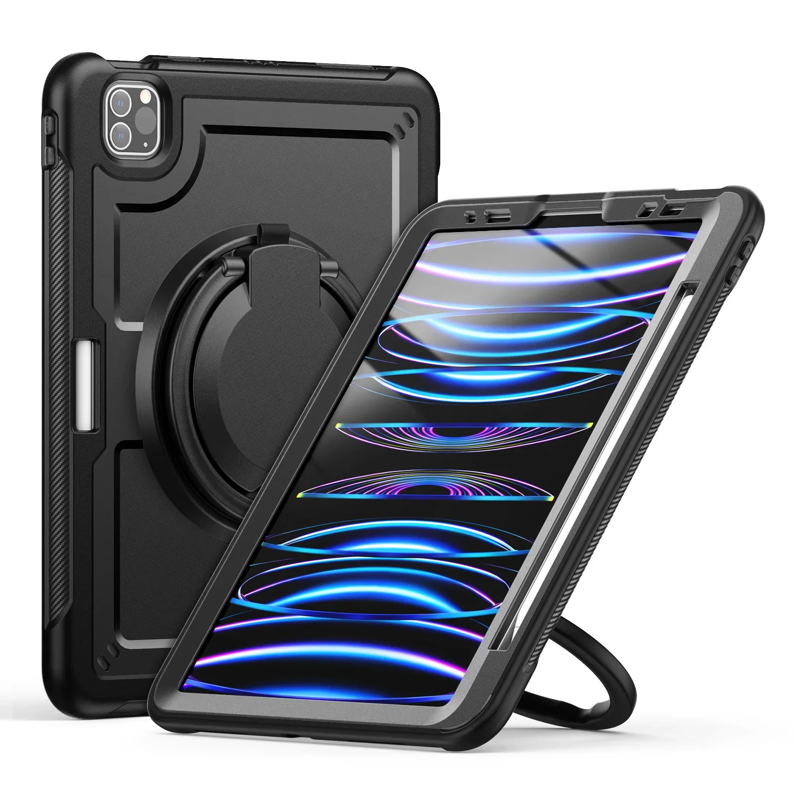 Universal 360° Rotating Shockproof Tablet Stand Case with Handle