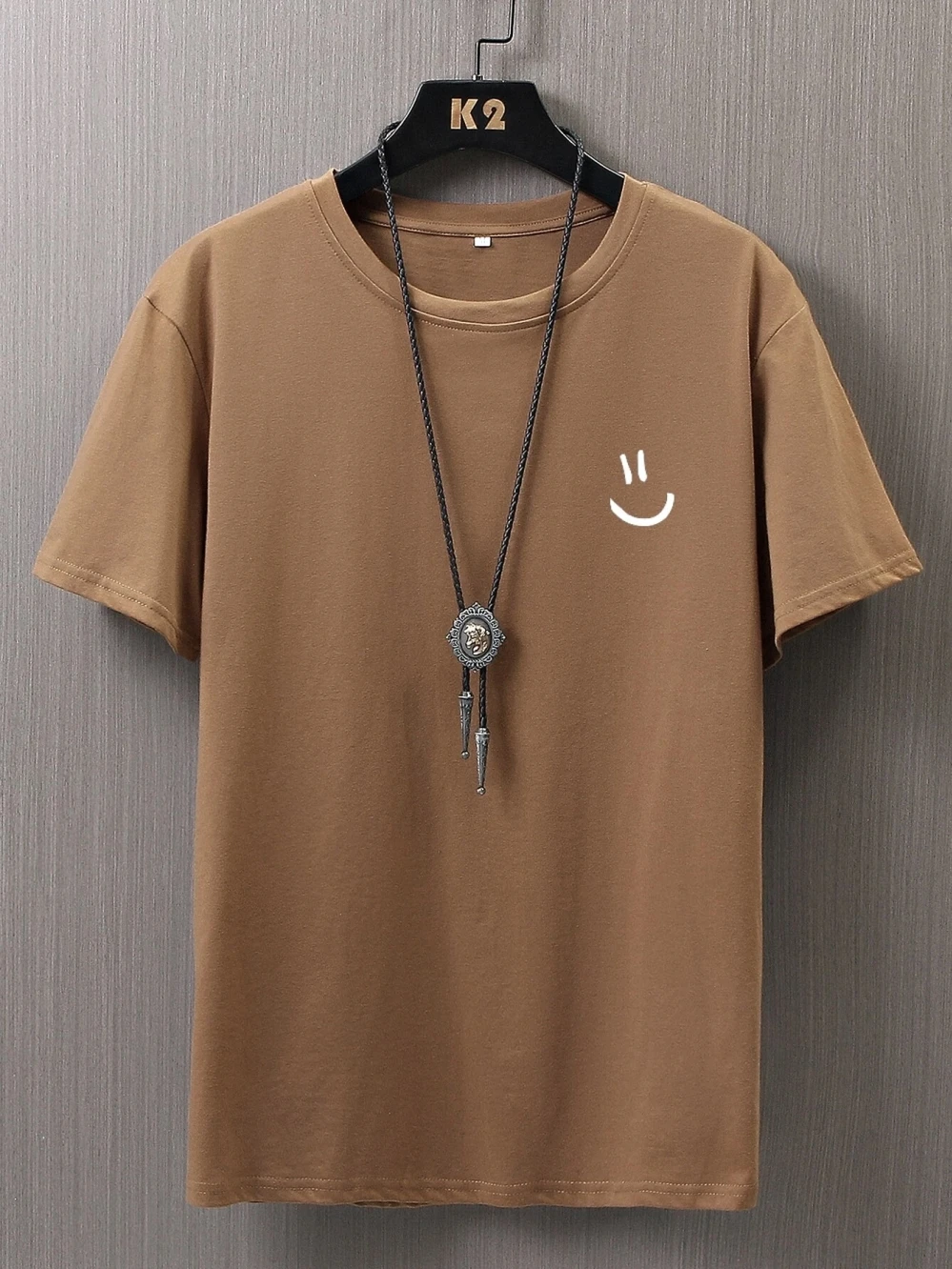 Minimalist Smile Face Graphic Men's Hip Hop Cotton Tee