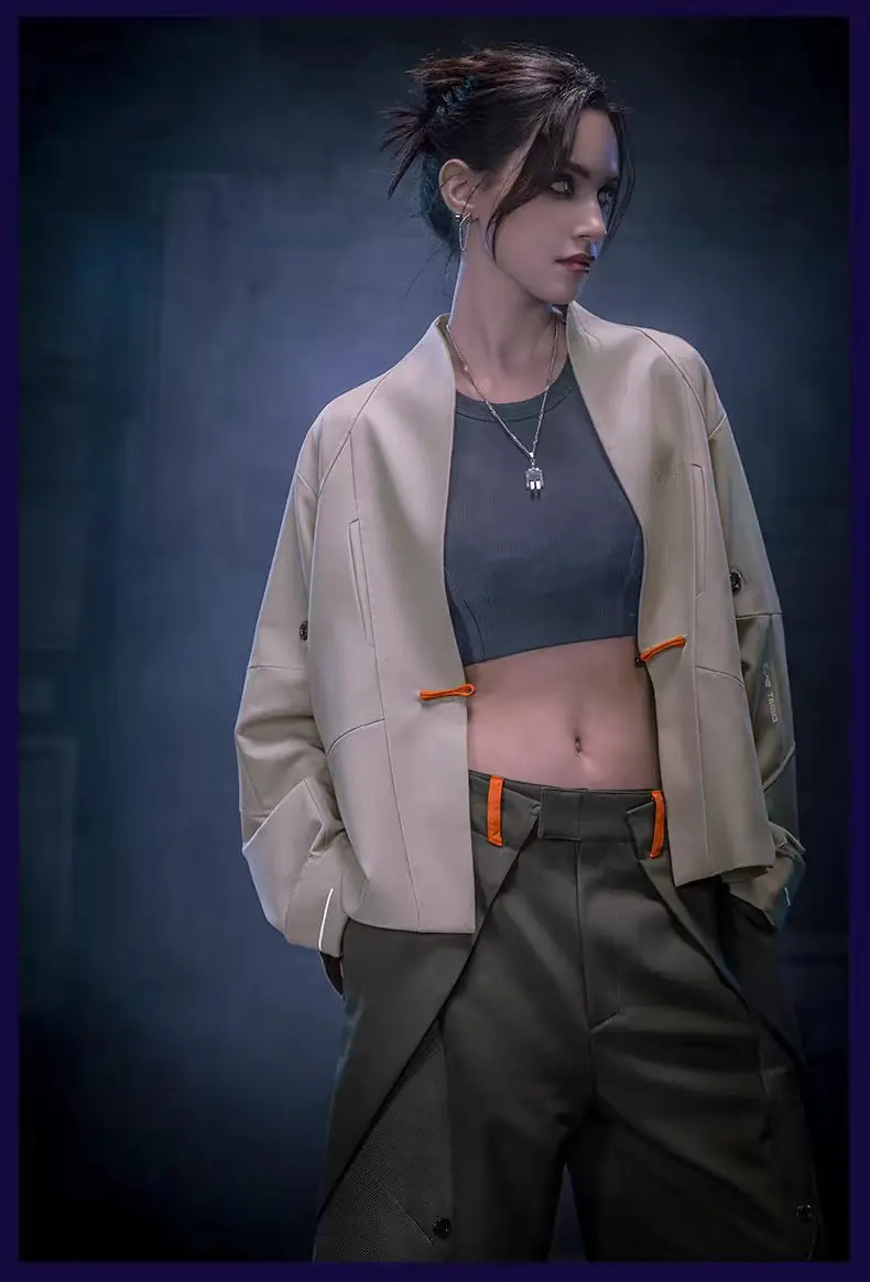 XEvil cyberpunk  Minimalist tang suit kimono short sci-fi dystopian
