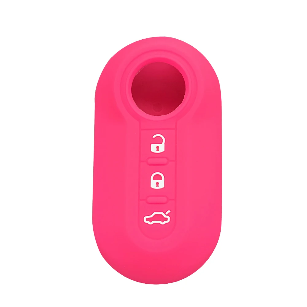 Silicone Car Key Cover Case for Fiat 500 Panda Dubbed Grande Punto Stilo 500x Ducato Remote Auto Folding Flip Key Holder Case key case key case cover car key shell remote control case cover