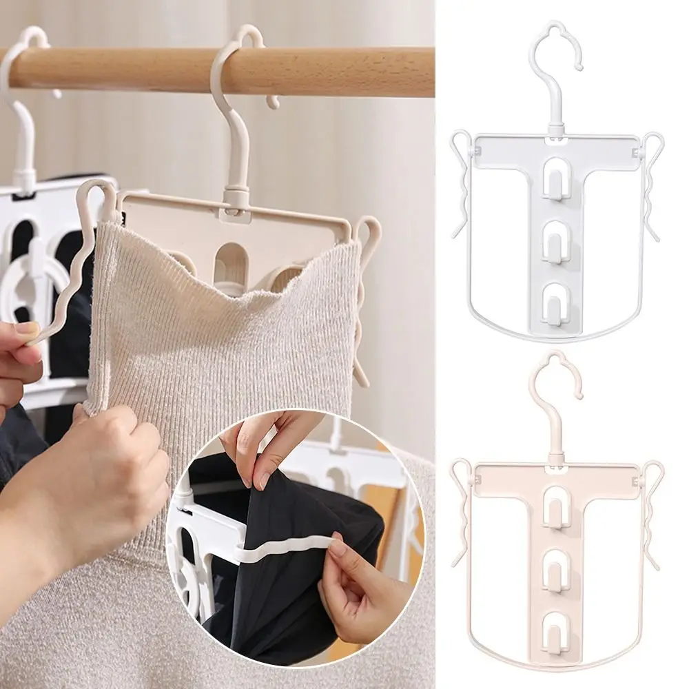 Folding Foldable Hoodie Clothes Hanger Multi-Purpose Rotate Windproof Drying Rack Sweater Clotheshorse Retractable Clothes Rack