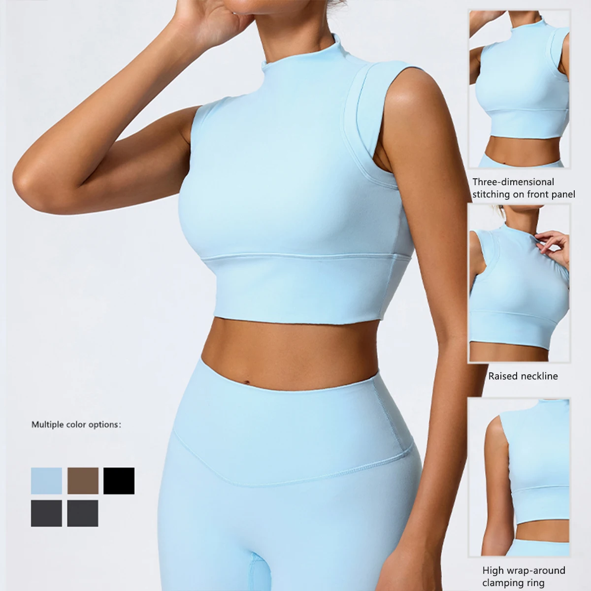 High Impact Gym Top Female Push Up Sports Bra Yoga Clothing Sports Vest Women Workout Crop Top Female Shockproof Brassiere Women - תמונה 2