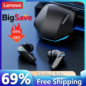Lenovo Auriculares Inalámbricos GM2 Pro Originales, Cascos con Micrófono, Baja Latencia, Modo Doble de Juegos, Llamadas en HD, Audífonos con Bluetooth 5.3