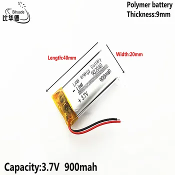 Batteria da un litro di energia 3,7 V, 900 mAH 902040 Batteria ai polimeri di ioni di litio/Li-ion per tablet pc BANK, GPS, mp3, mp4
