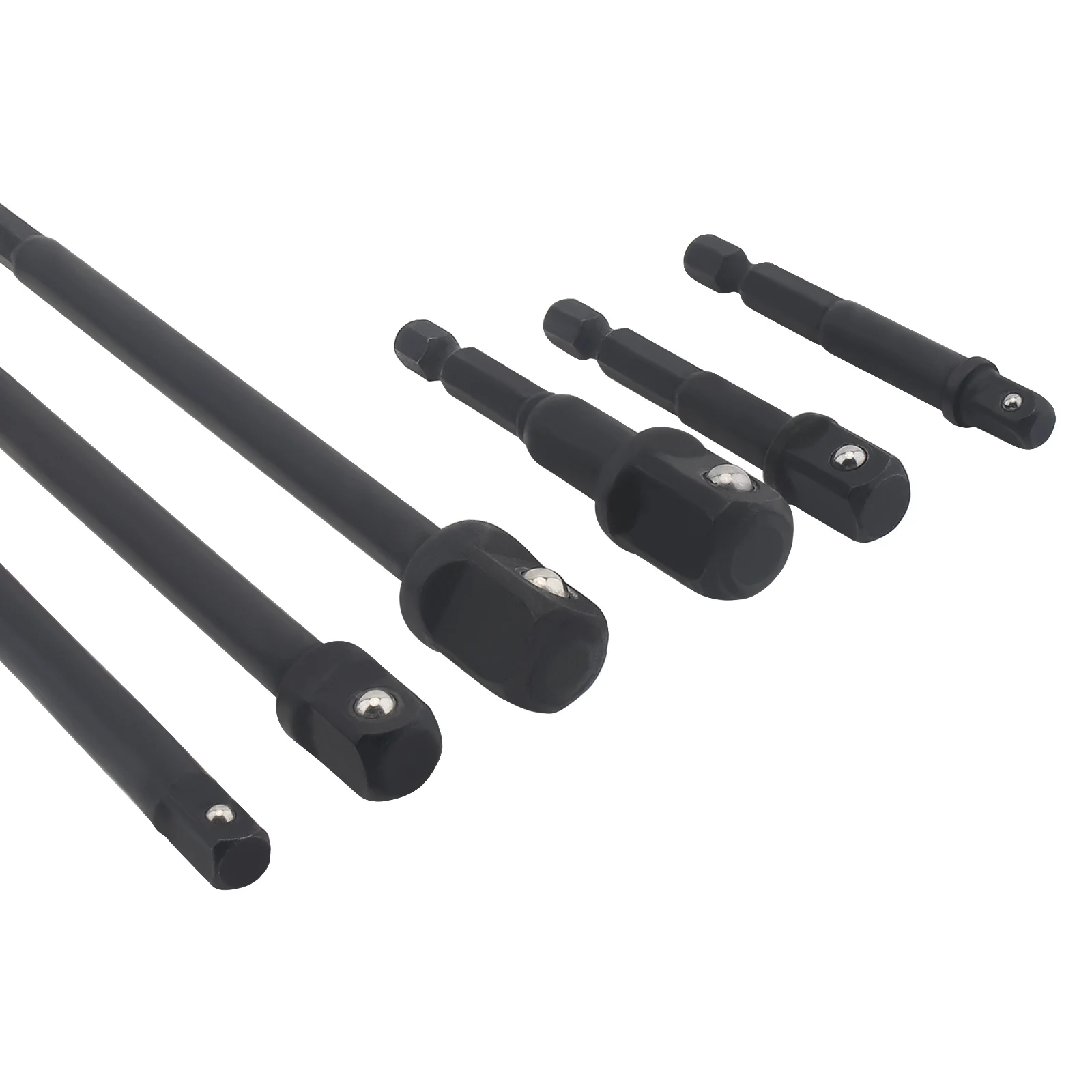 임팩트 등급 소켓 어댑터 세트, 육각 섕크 파워 드릴 소켓 드라이버 어댑터, 3 인치, 6 인치, 1/4 인치, 3/8 인치, 1/2 인치, 세트당 6 개