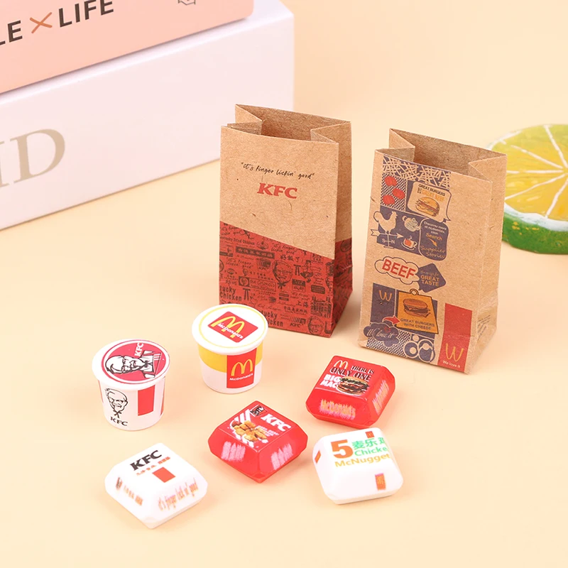 Doll House Kit DollHouse Miniature Simulation Takeaway Package Model DIY Accessories Furniture Toys 1Set