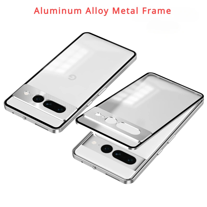 Durable Aluminum Alloy & Clear Acrylic Back Phone Case - Shockproof Protection