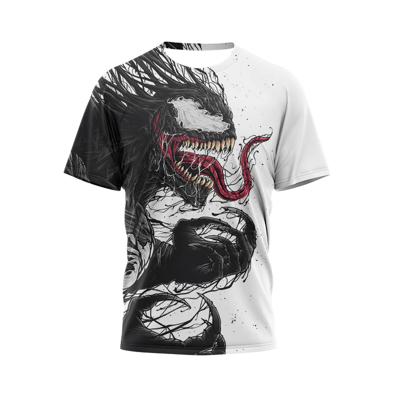 

Hot Toys Men Clothes 2024 New Men/Women Summer Venom Print Men Short Sleeve T-shirt 3D Print Casual Tshirts Tops Streetwear