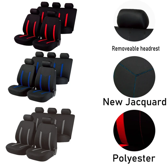Conjunto de fundas para asientos de coche de polyester, estilo
