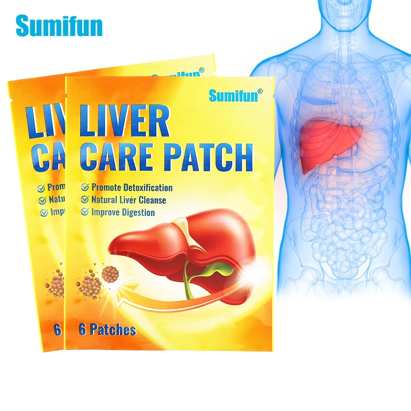 Sumifun 6pcs Liver Care Patch Cleanse Detox Herbal Medical Liver Health Care Plaster Body Fatigue Relief Promote Digestion Patch