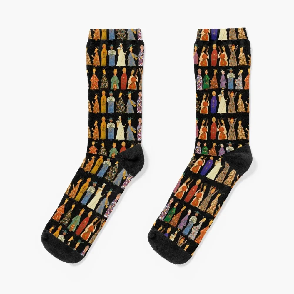 Monkchantment - Black Socks Christmas Toe sports loose Socks Man Women's