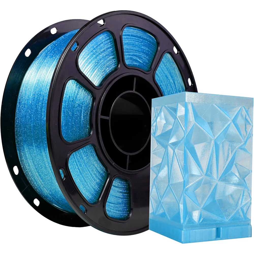 Petg 크리스탈 스파클링 블루 3D 프린터 PLA 필라멘트 1.75mm Petg 크리스탈 스파클링 블루 3D 프린터 재료 250g 500g 1Kg