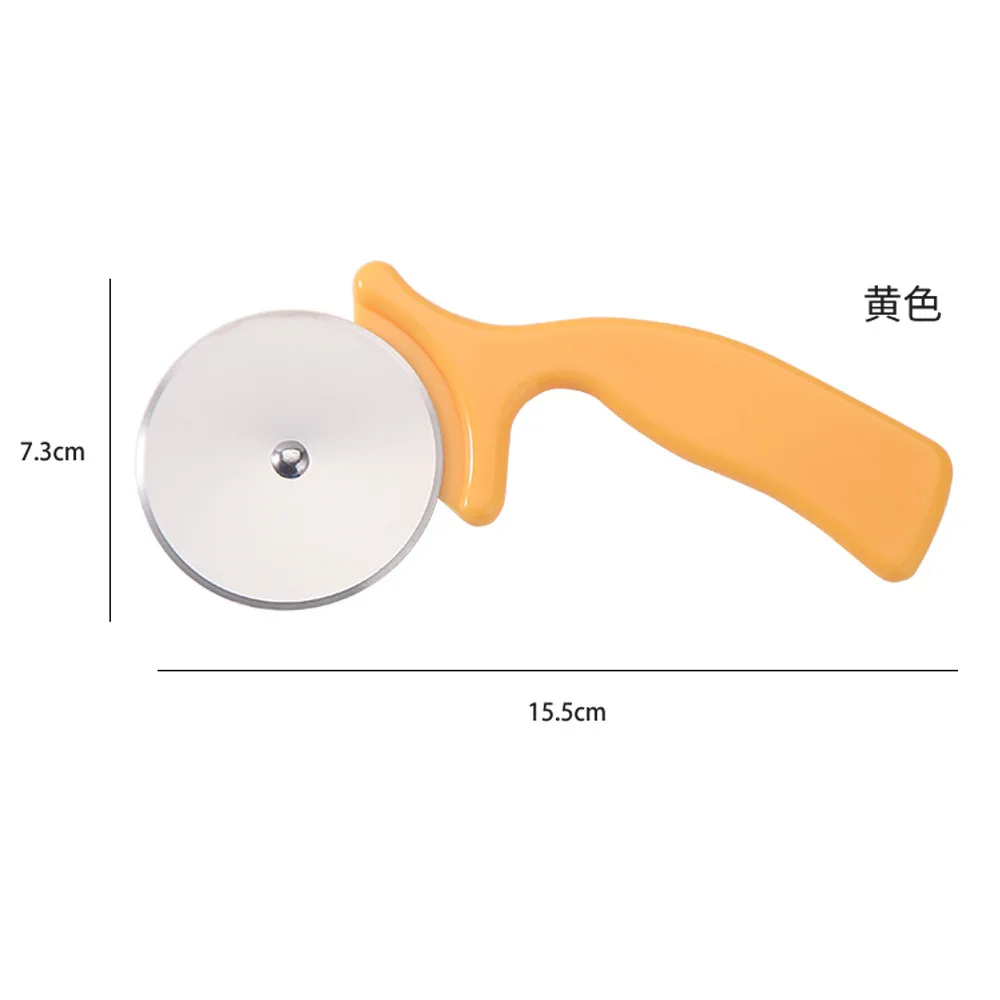 1PC Plastic Handle Small Cake Maker Circular Stainless Steel Pizza Wheel Cutter Roller Cake Maker