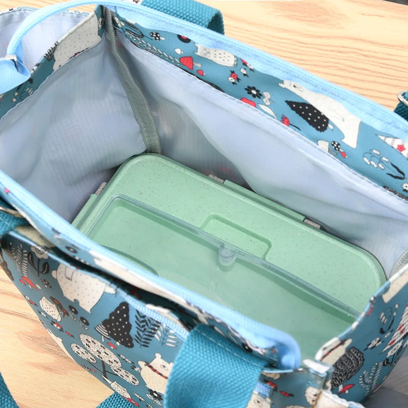 Wasserdichte Tragetasche, Lunchbox-Organizer, tragbarer Reise-Organizer, Umhängetasche, Aufbewahrungstasche, stilvoll, bedruckt, großes Fassungsvermögen, Oxford C – Detail 14