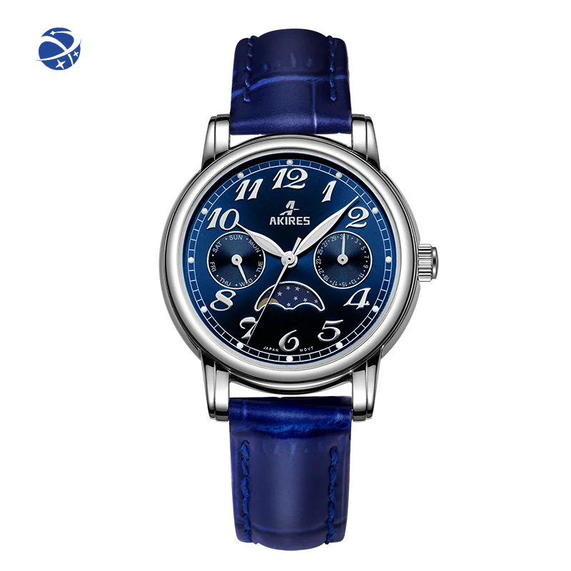 

High Quality 316L Stainless Steel Sapphire Glass 50M Water Resistant Luminous Hands Causal Women Moon Phase Watches
