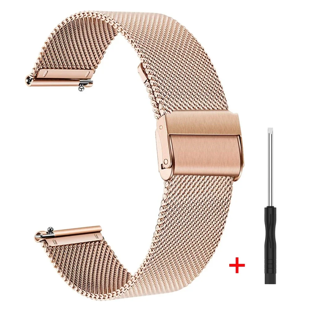 Elegant Milanese Mesh Loop Strap for Garmin Watches - 20mm/22mm Metal Band