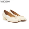 3cm Low Cylindrical Heel Ballerina Pumps Tabi Slip-On Leather Shoes Bow Detailing Elegant Handmade Designer Footwear for Banqute 2